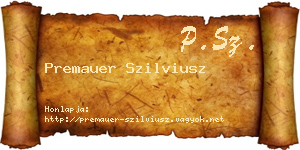 Premauer Szilviusz névjegykártya